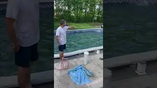 Installing a round, hard-sided above-ground pool. #shortsvideo#abovegroundpools #diy