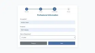 🚀 Advanced Multi-Step Form Using HTML CSS JavaScript | Progress Bar, Validation & LocalStorage