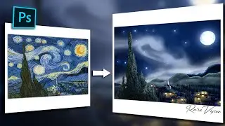 STARRY NIGHT IN REAL LIFE || Realistic Art #1 || PHOTOSHOP