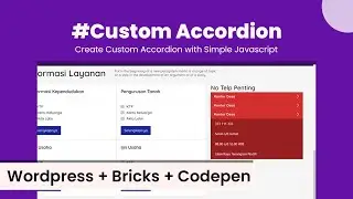 Create Custom Accordion with Simple Javascript in Wordpress & Bricks