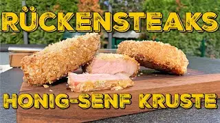 RÜCKENSTEAKS MIT HONIG-SENF KRUSTE - Ne schnelle Nummer aber super lecker!