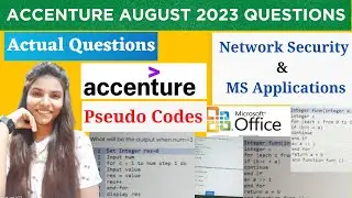 Accenture AUGUST 2023 Questions | PSEUDO CODES | NETWORK SECURITY & CLOUD |Accenture PYQS
