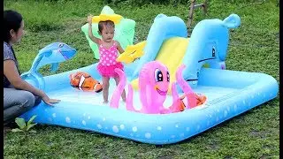 Unboxing Kolam Renang Perosotan anak bayi lucu - unboxing baby swimming pool kids water slide