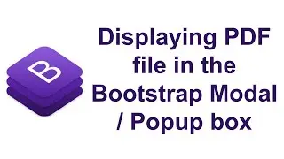 Displaying PDF file in the Bootstrap Modal or Popup box