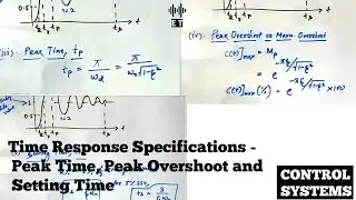 Time Response Specifications | Important Parameters | Peak Time, Peak Overshoot and Settling Time