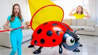 Nastya and her friends study and catch bugs