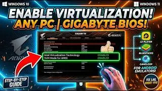 How to Enable Virtualization on any PC in Windows 10, 11 Gigabyte BIOS | LD Player, Bluestock