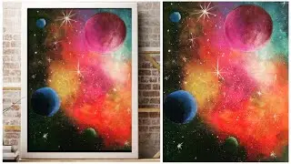 Easy Acrylic Galaxy Painting for Beginners\\Galaxy Painting Easy Tutorial