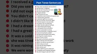 Past Tense Sentences #english #shorts