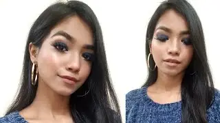 💙 Blue Smoky Eyes  make-up tutorial( by skincaretipsbydeepika )