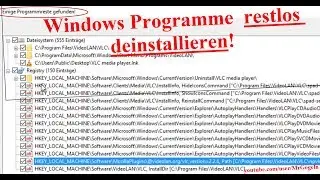 Windows Programme restlos deinstallieren | entfernen