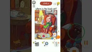 Where is the black cat?who is?brain tresure & riddle level 6