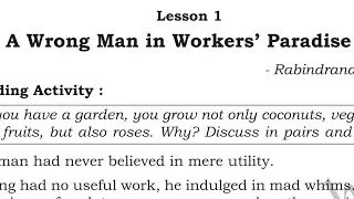 A Wrong Man in Workers' Paradise summary in Hindi SSLC Class 10