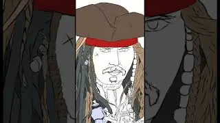 45 hrs art in 60 seconds... Jack Sparrow art  #art #digitalart #johnnydepp #jacksparrow #pirates