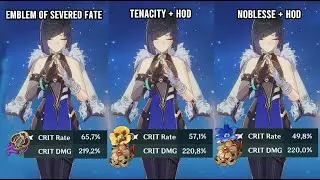 Yelan - Emblem of Severed vs Tenacity + HOD VS Noblesse + HOD - Artifact Comparison