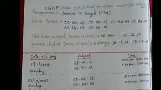 NSOU UG BDP ROUTINE 2ND YEAR 2023 SIMILARLY IN THIS FORMAT