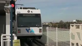 VTA Light Rail - Kinki-Sharyo Orange Line #953 departing Milpitas [Formerly: Montague]
