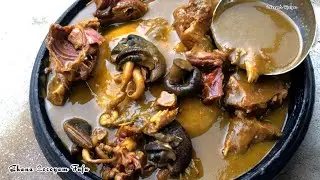 How To Make Ghana Cocoyam Fufu With Abunabunu Soup. Perfect (Mankani Fufu) Everyone Would Love!
