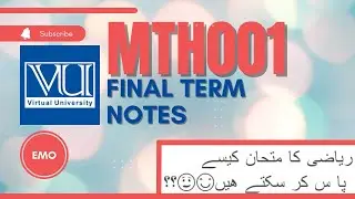 MTH001 Short Notes | Elementary Mathematics| Final Term highlighted notes | #vu | #math