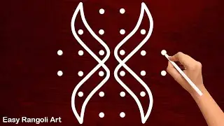 Beautiful easy rangoli 6X2 dot | Amazing kolam design | muggulu design | easy rangoli art