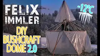 DIY Geodesic Dome 2.0 - Improvents on the chimney,  roof and tension ropes ,  -12°C winter overnight