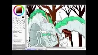 chihiro and haku in the rain speedpaint part 1