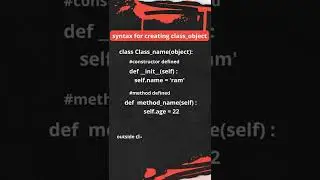 Class creation syntax | Oops concept | object | constructor | python series-08| zero to hero |