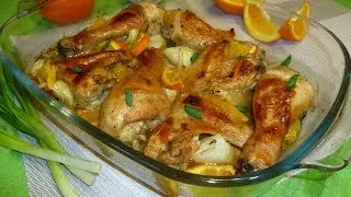 Курица с апельсинами в духовке