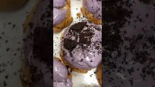 Purple oreo puff from Beard Papa;s for Halloween