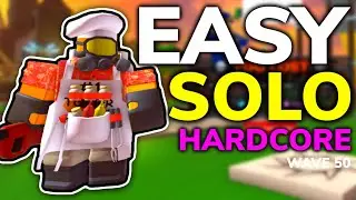 EASY SOLO HARDCORE WAVE 50 - Tower Defense Simulator (ROBLOX)