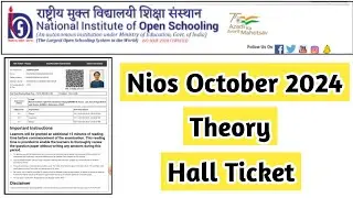 Nios October Theory Hall Ticket 2024 | Task Is Helping (NIOS) #nios #oct #hall #ticket