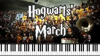 Synthesia [Piano Tutorial] Hogwarts' March - Harry Potter and The Goblet Of Fire
