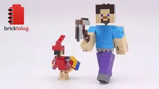 LEGO 21148 Steve BigFig with Parrot - Minecraft Speed Build