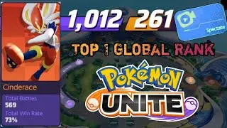 Top 1 Global Rank Pokemon Unite | CINDERACE Pokemon Unite Gameplay by ttvKidtanz