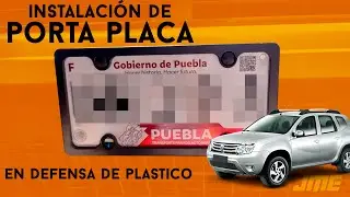 Installation of license plate holder on plastic bumper