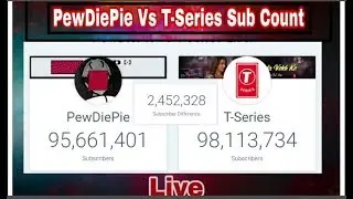PewDiePie Vs T-Series Subs Count Live : Unbelievable 100 Million Subscriber Count Per Second(Wow)