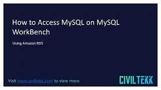 How to run MySQL on MySQL WorkBench using Amazon RDS | AWS | MySQL