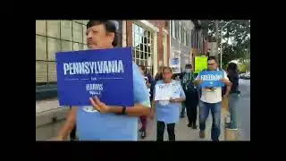 Make the Road Action Pennsylvania and Pennsylvania Stands Up protest Trump rally 10/9/2024