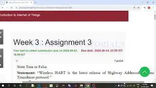 NPTEL#Introduction to Internet of Things#Quiz Week 03 Assignment#2024 August