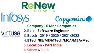 Offcampus Hiring | Capgemini Infosys | Hiring BTech MTech 2022 2021 and 2020 batch