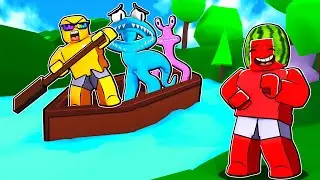Build A Boat BUT RAINBOW FRIENDS in Roblox