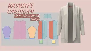 WOMEN'S CARDIGAN in clo3d timelapse