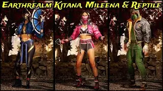 Earthrealm Kitana, Mileena & Reptile - Skin Showcase - Mortal Kombat 1