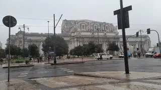 Milano centrale - view of outside grand station zone of milan 