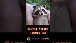 Carved Wooden Racoon Box #shorts