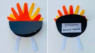 Father's Day Barbecue Handprint Card | Easy Father's Day Card "Daddy's Grilling Partner"