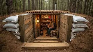 Building a Hidden Warm Bunker Deep Underground | Ultimate Bushcraft Survival Shelter