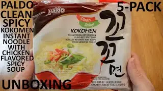 Unboxing Paldo Clean Spicy Kokomen Instant Noodle With Chicken Flavored Spicy Soup 5-Pack
