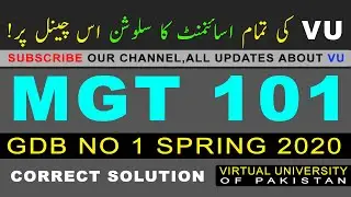 MGT101 GDB No 1 Solution Spring 2020 | Virtual University |