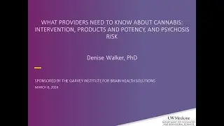 What Providers Need To Know About Cannabis: Intervention, Products and Potency, and Psychosis Risk